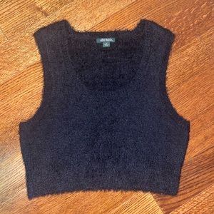 Wild Fable Fuzzy Black Cropped Tank Top